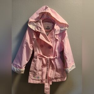 (3/$10) 3T Girls, OshKosh, Lightweight Tie-Waist Pink Embroidered Flower Jacket